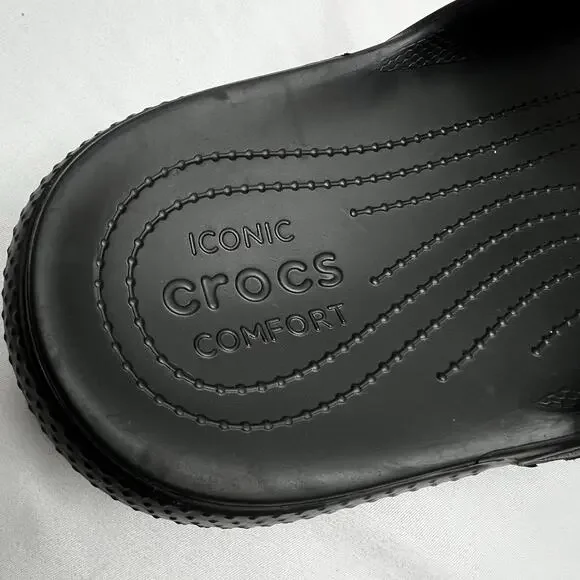 Crocs Iconic Comfort Classic Double Strap Sandals Black Men's Size 12 Women's 10 - Picture 6 of 7